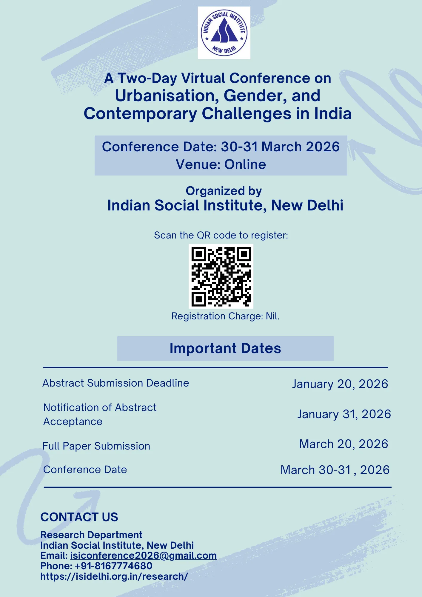 You are currently viewing A Two-Day Virtual Conference on Urbanisation, Gender, and Contemporary Challenges in India