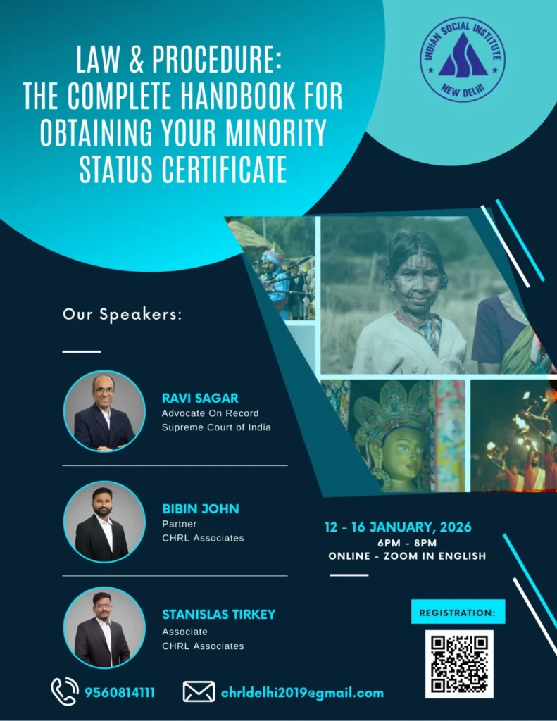 Join the exclusive online workshop “Law & Procedure: The Complete Handbook for Obtaining Your Minority Status Certificate”